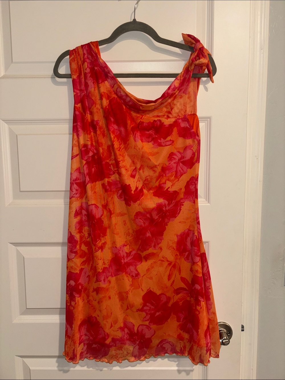 Bright Orange & Pink Floral Summer Dress - Women
